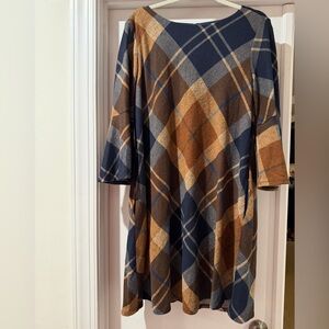 Plaid Long Sleeve Dress